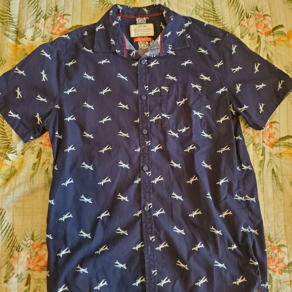 Mens airplane button up